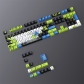 Blue Green Graffiti 104+22 PBT Dye-subbed Keycaps Set Cherry Profile for MX Switches Mechanical Gaming Keyboard